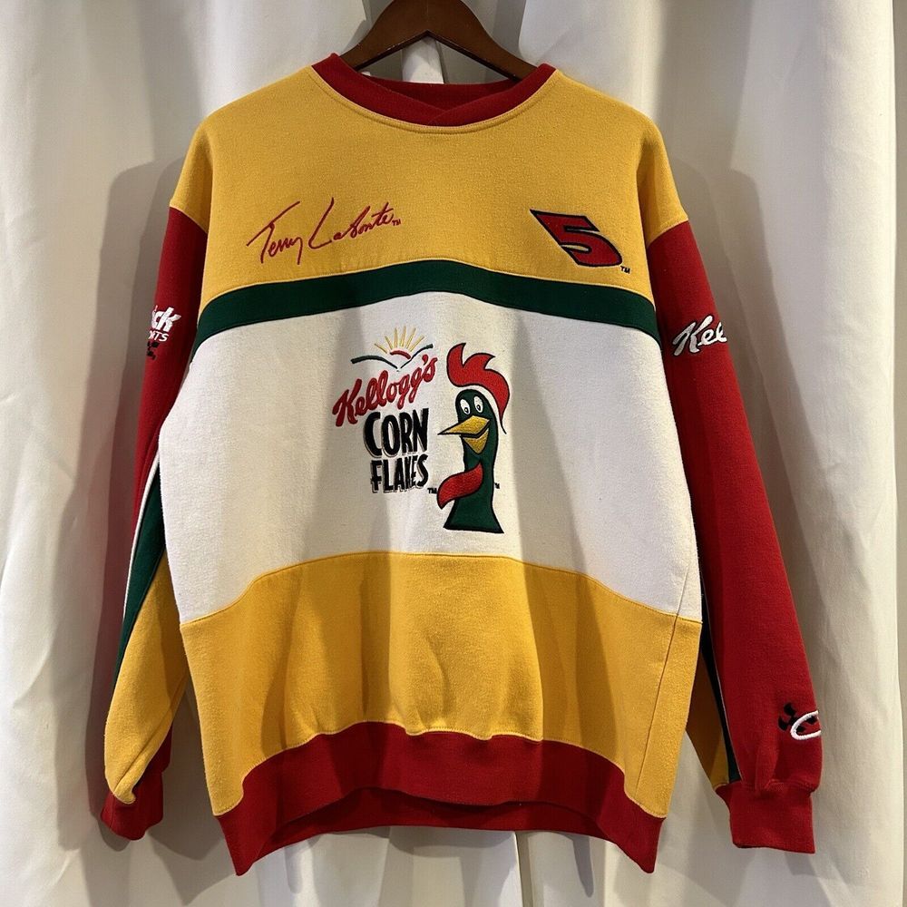 CHASE Authentics NASCAR Sweatshirt‎ Kelloggs Terry Labonte Size L Racing Vintage